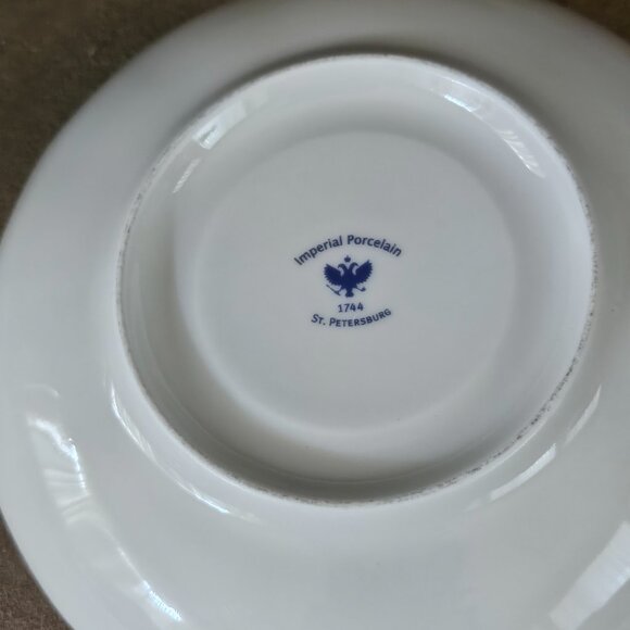 Lomonosov Imperial Porcelain Factory Tea cup And Saucer Tulip Baikal - Picture 11 of 12